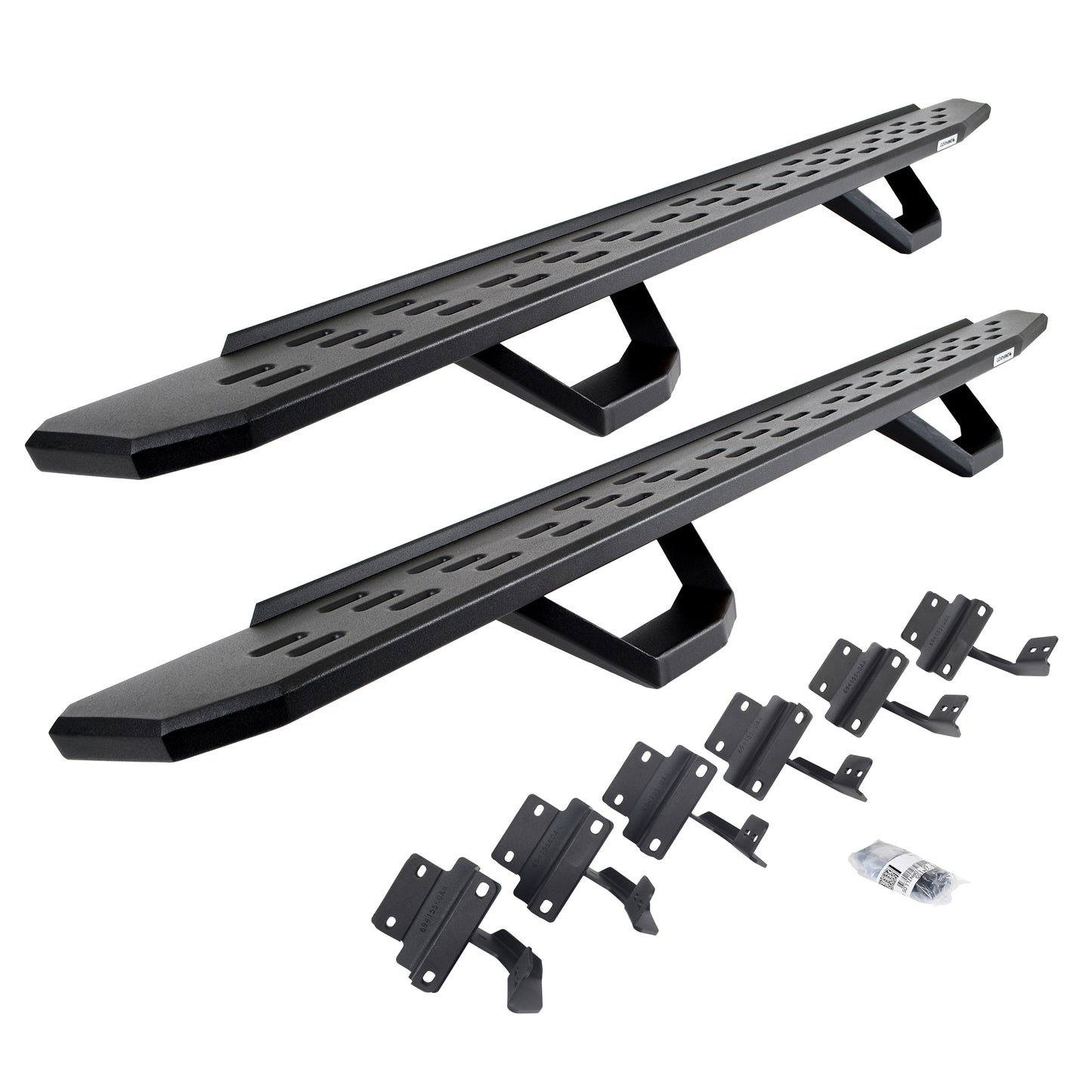 Go Rhino 6961508720PC RB30 Running Boards With Mounting Brackets & 2 Pairs Of Drops Steps Kit Textured Black