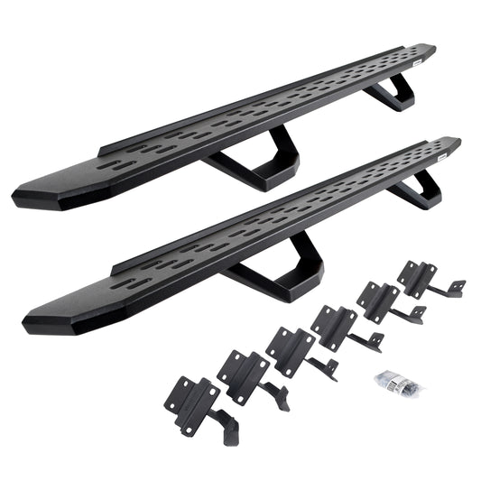 Go Rhino 6961508720PC RB30 Running Boards With Mounting Brackets & 2 Pairs Of Drops Steps Kit Textured Black