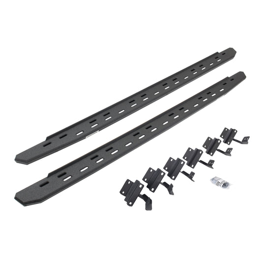 Go Rhino 69615587ST RB30 Slim Line Running Boards With Mounting Bracket Kit Protective Bedliner Coating