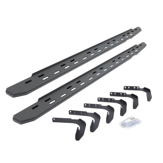 Go Rhino 69617680SPC RB30 Slim Line Running Boards With Mounting Bracket Kit Textured Black