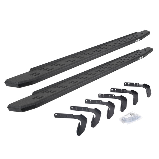 Go Rhino 69617680T RB30 Running Boards With Mounting Bracket Kit Protective Bedliner Coating