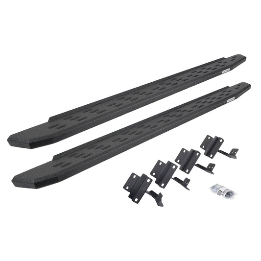 Go Rhino 69617780T RB30 Running Boards With Mounting Bracket Kit Protective Bedliner Coating