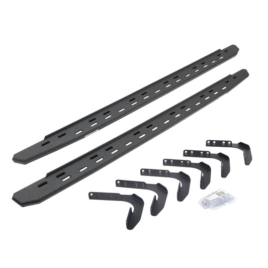 Go Rhino 69618087ST RB30 Slim Line Running Boards With Mounting Bracket Kit Protective Bedliner Coating