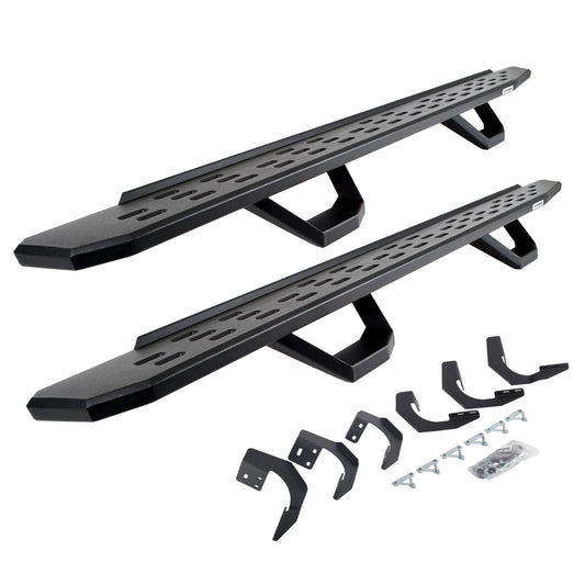 Go Rhino 6962068720PC RB30 Running Boards With Mounting Brackets & 2 Pairs Of Drops Steps Kit Textured Black