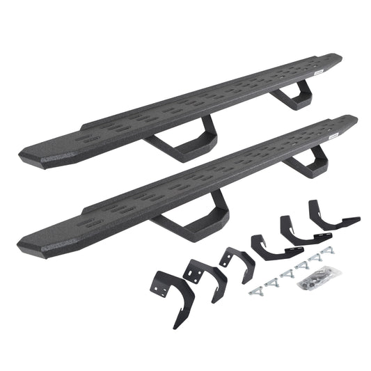Go Rhino 6962998020T RB30 Running Boards With Mounting Brackets & 2 Pairs Of Drops Steps Kit Protective Bedliner Coating