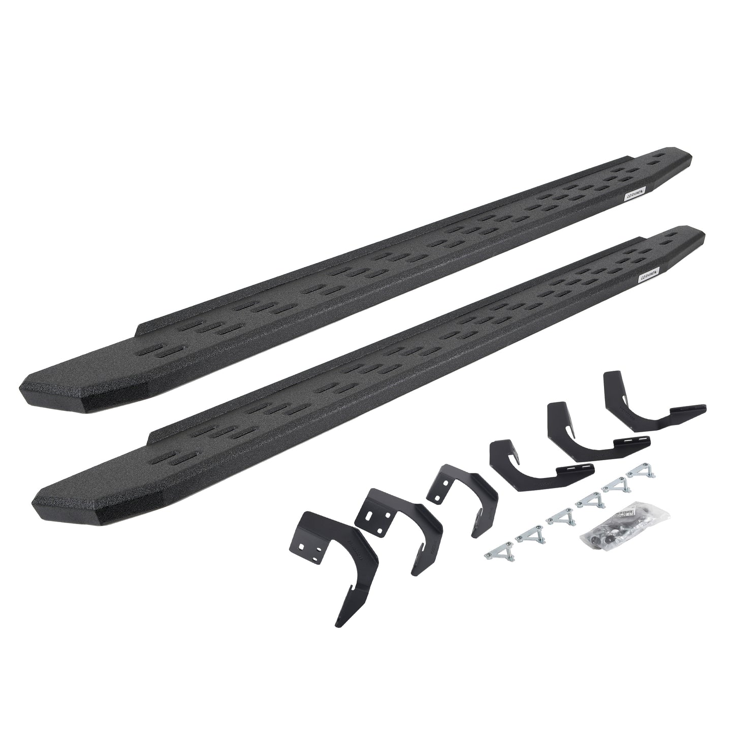 Go Rhino 69629980T RB30 Running Boards With Mounting Bracket Kit Protective Bedliner Coating