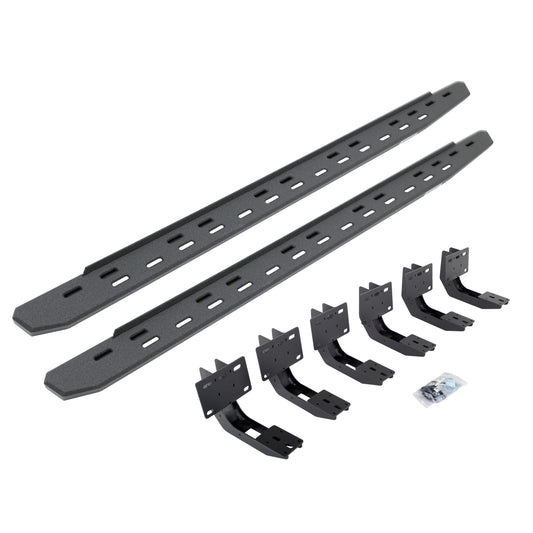 Go Rhino 69630680ST RB30 Slim Line Running Boards With Mounting Bracket Kit Protective Bedliner Coating