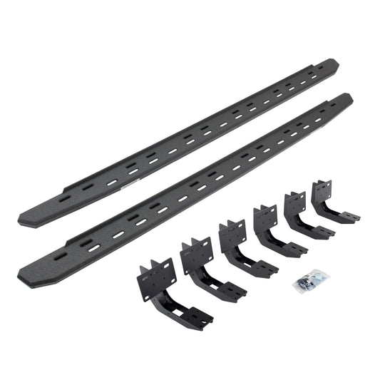 Go Rhino 69630687ST RB30 Slim Line Running Boards With Mounting Bracket Kit Protective Bedliner Coating