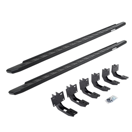 Go Rhino 69630687T RB30 Running Boards With Mounting Bracket Kit Protective Bedliner Coating
