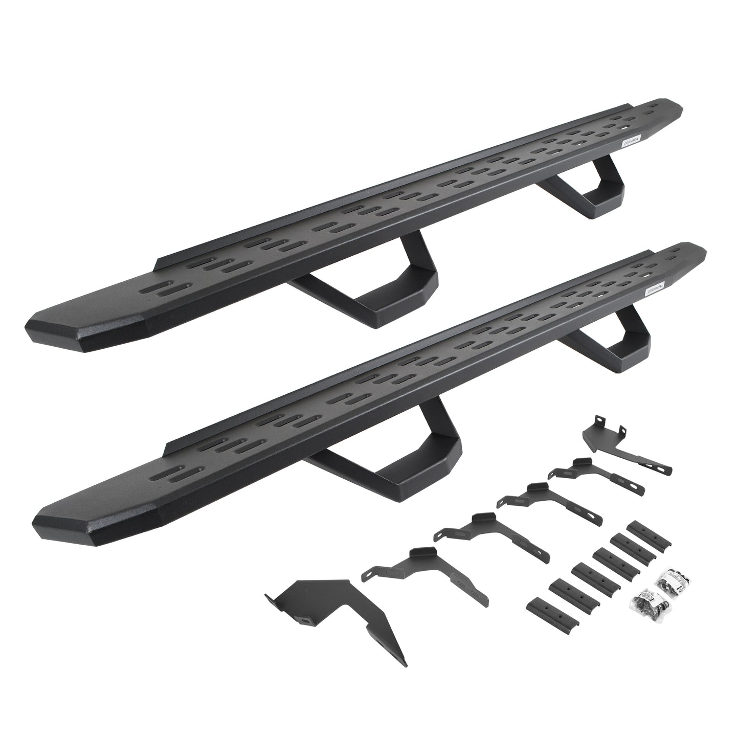 Go Rhino 6963688020PC RB30 Running Boards With Mounting Brackets & 2 Pairs Of Drops Steps Kit Textured Black