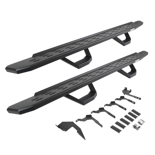 Go Rhino 6963688020PC RB30 Running Boards With Mounting Brackets & 2 Pairs Of Drops Steps Kit Textured Black