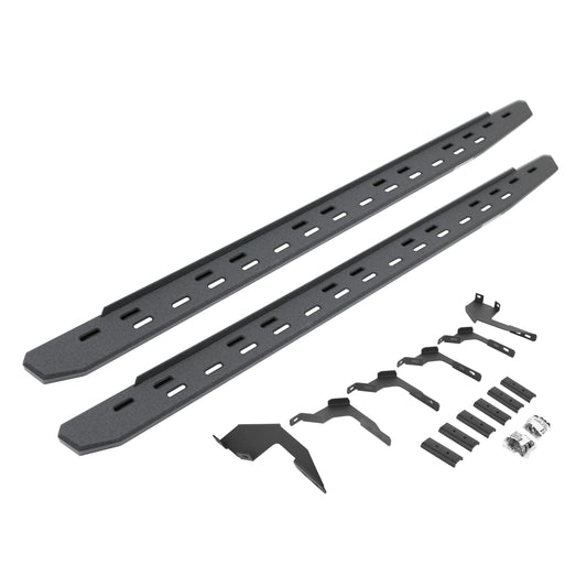Go Rhino 69636880ST RB30 Slim Line Running Boards With Mounting Bracket Kit Protective Bedliner Coating