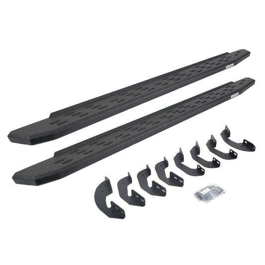 Go Rhino 69641580T RB30 Running Boards With Mounting Bracket Kit Protective Bedliner Coating