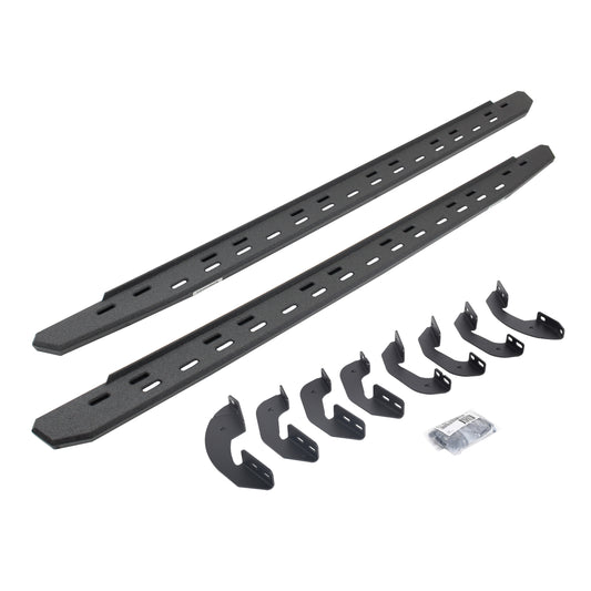 Go Rhino 69641687ST RB30 Slim Line Running Boards With Mounting Bracket Kit Protective Bedliner Coating