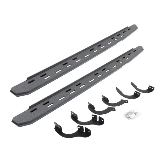 Go Rhino 69642568ST RB30 Slim Line Running Boards With Mounting Bracket Kit Protective Bedliner Coating