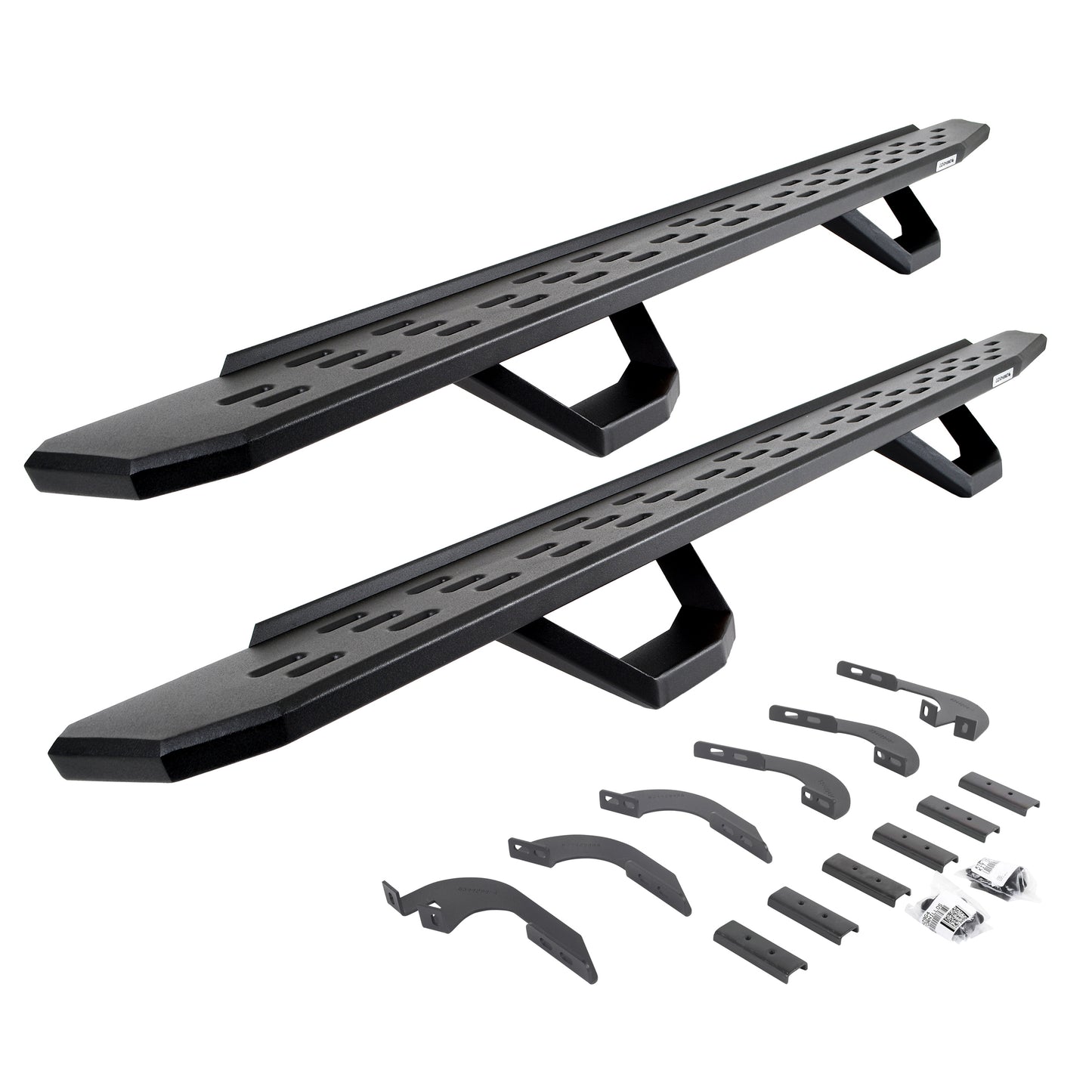Go Rhino 6964298720PC RB30 Running Boards With Mounting Brackets & 2 Pairs Of Drops Steps Kit Textured Black