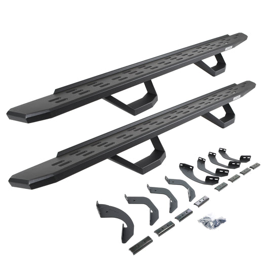 Go Rhino 6964358020PC RB30 Running Boards With Mounting Brackets & 2 Pairs Of Drops Steps Kit Textured Black