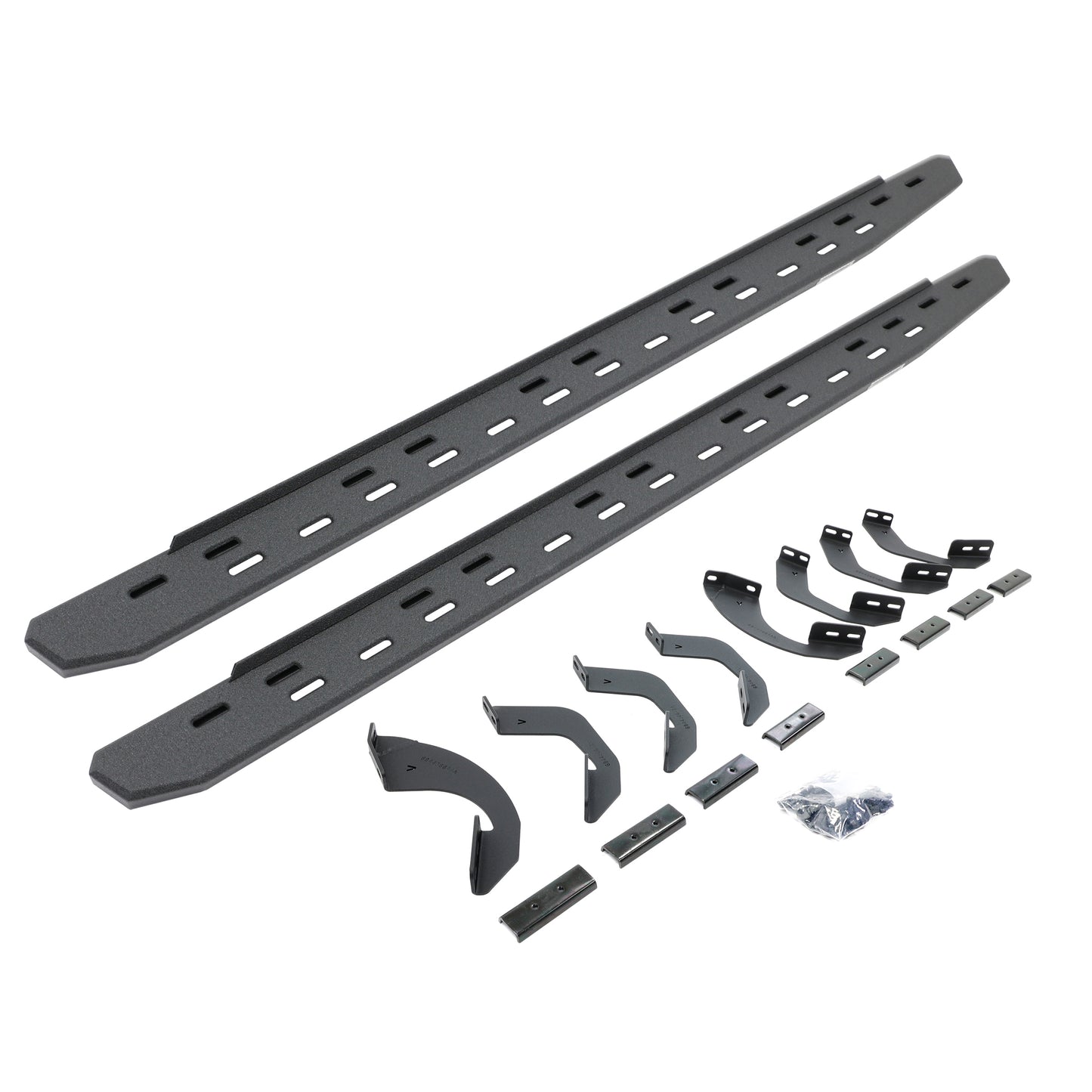 Go Rhino 69643580ST RB30 Slim Line Running Boards With Mounting Bracket Kit Protective Bedliner Coating