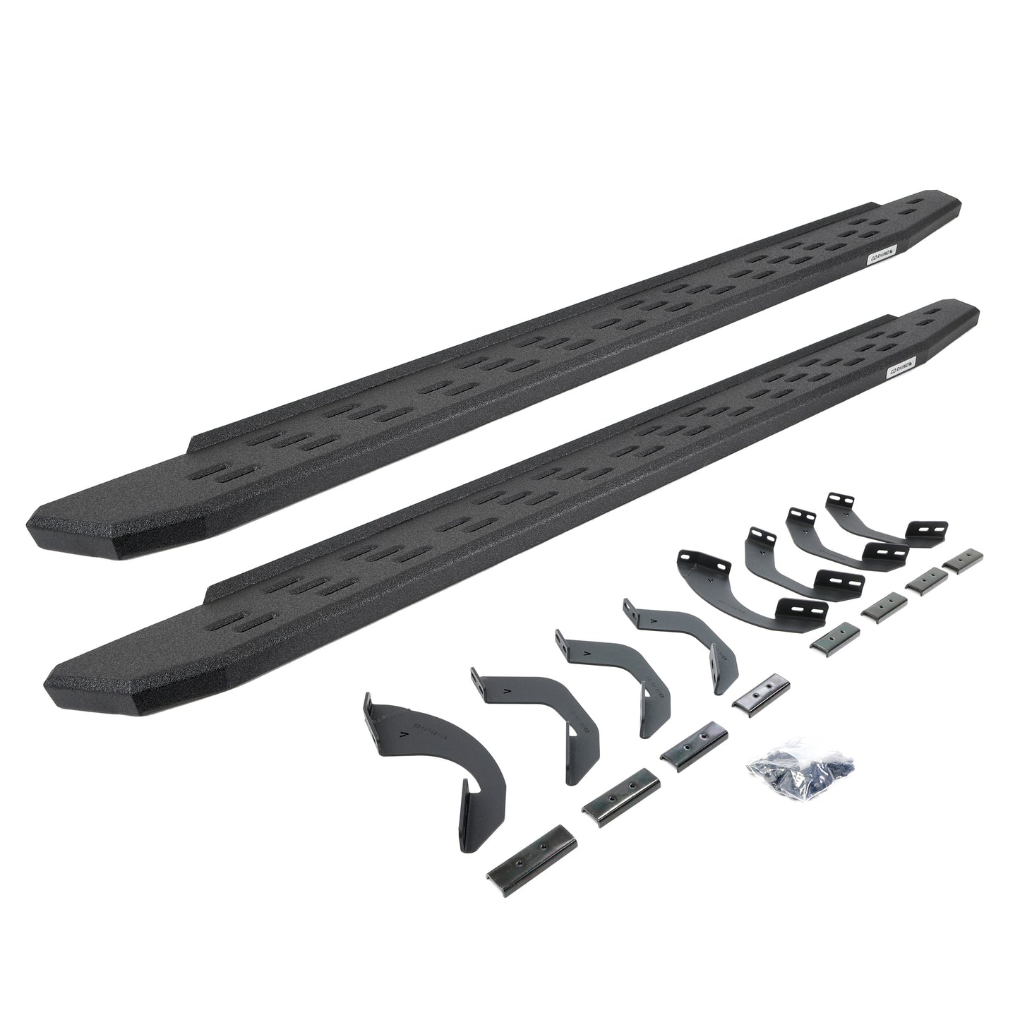 Go Rhino 69643580T RB30 Running Boards With Mounting Bracket Kit Protective Bedliner Coating