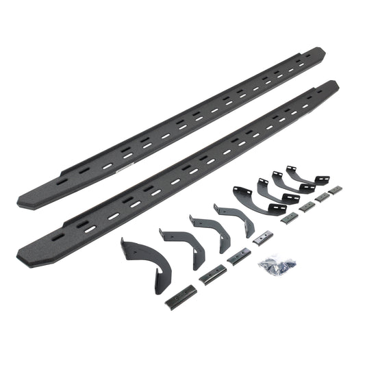 Go Rhino 69643687ST RB30 Slim Line Running Boards With Mounting Bracket Kit Protective Bedliner Coating