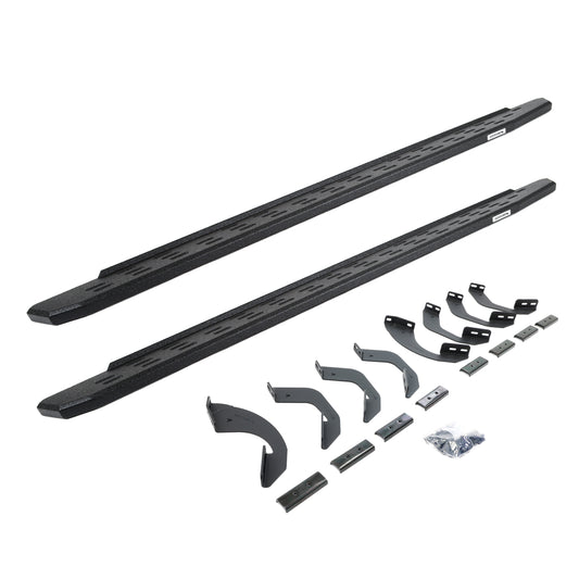 Go Rhino 69643687T RB30 Running Boards With Mounting Bracket Kit Protective Bedliner Coating