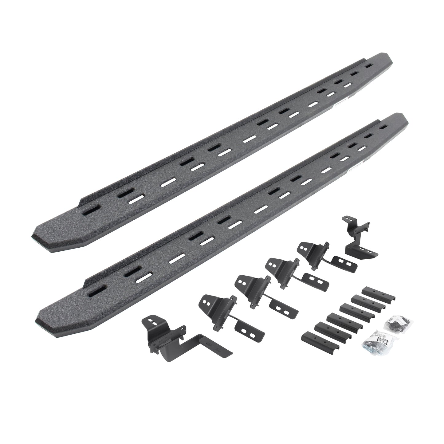 Go Rhino 69650568ST RB30 Slim Line Running Boards With Mounting Bracket Kit Protective Bedliner Coating