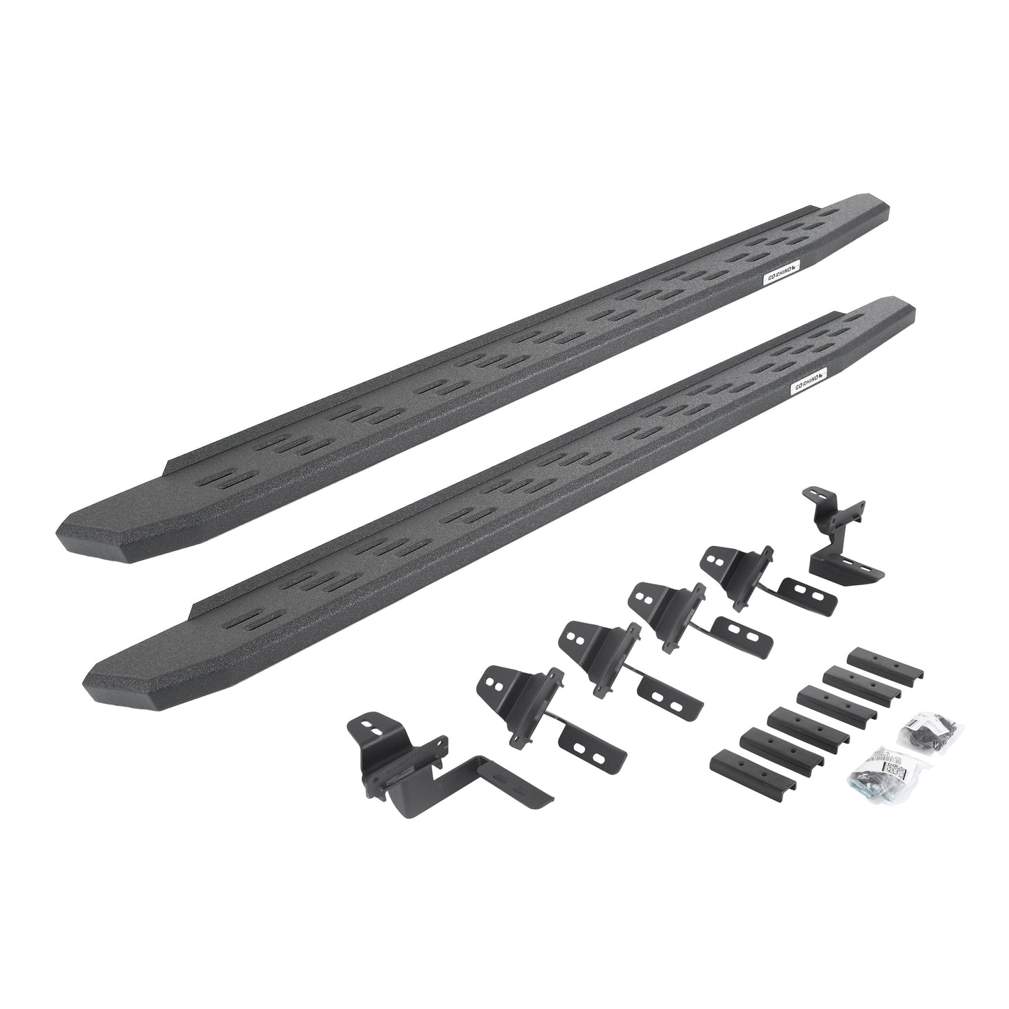 Go Rhino 69650568T RB30 Running Boards With Mounting Bracket Kit Protective Bedliner Coating