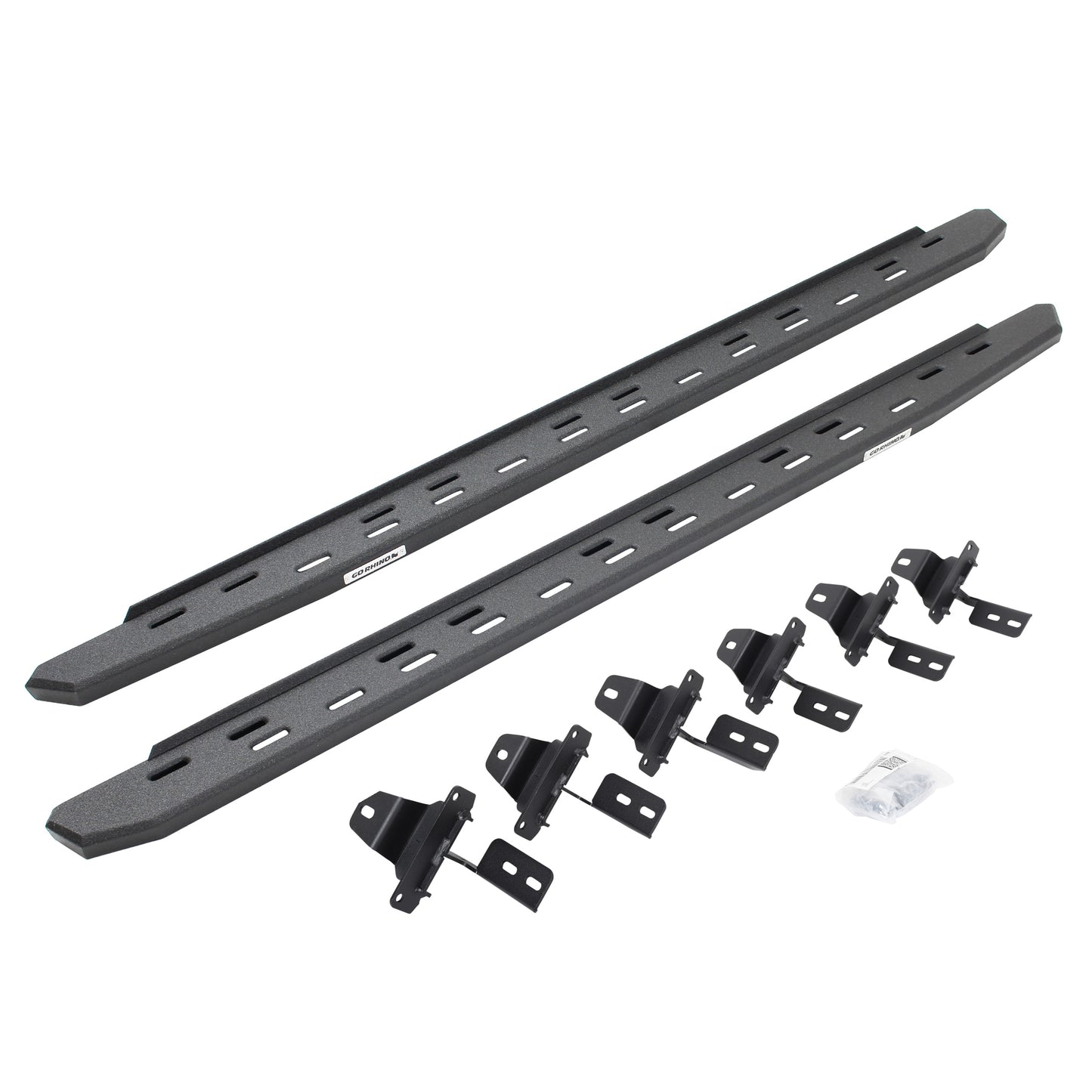 Go Rhino 69650673ST RB30 Slim Line Running Boards With Mounting Bracket Kit Protective Bedliner Coating