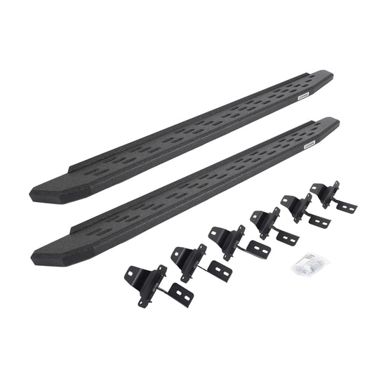 Go Rhino 69650673T RB30 Running Boards With Mounting Bracket Kit Protective Bedliner Coating