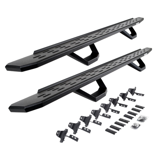 Go Rhino 6965168720PC RB30 Running Boards With Mounting Brackets & 2 Pairs Of Drops Steps Kit Textured Black
