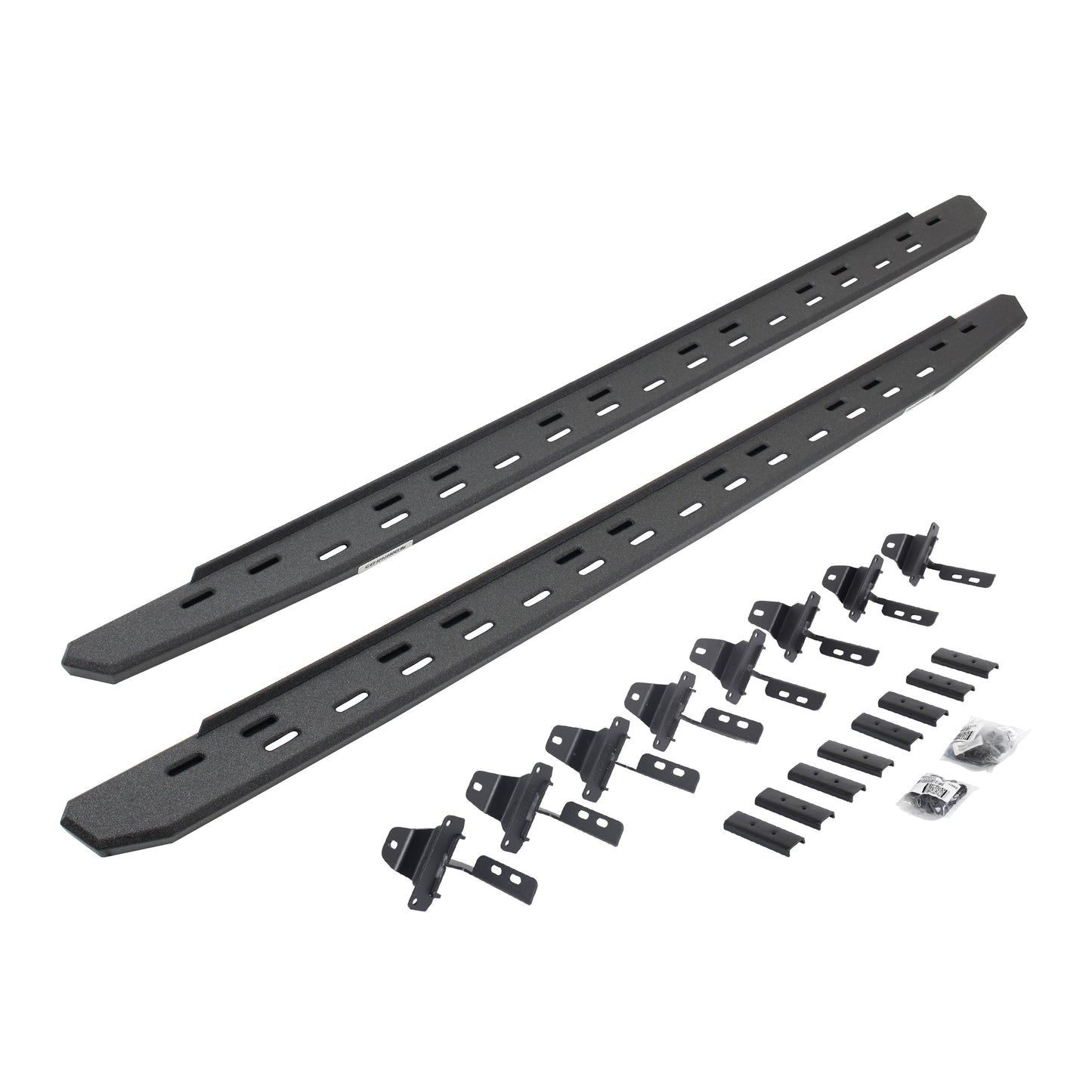 Go Rhino 69651687ST RB30 Slim Line Running Boards With Mounting Bracket Kit Protective Bedliner Coating