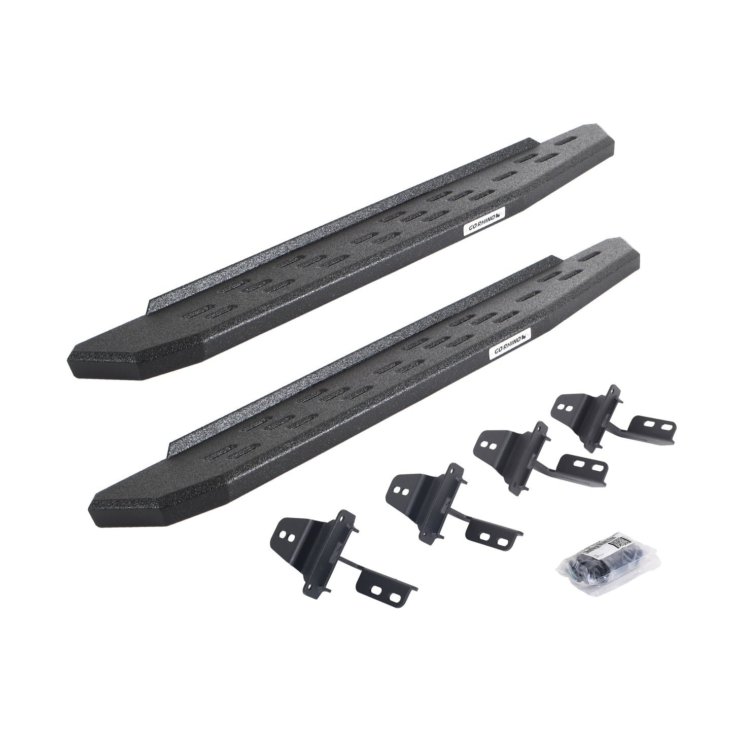 Go Rhino 69692648T RB30 Running Boards With Mounting Bracket Kit Protective Bedliner Coating