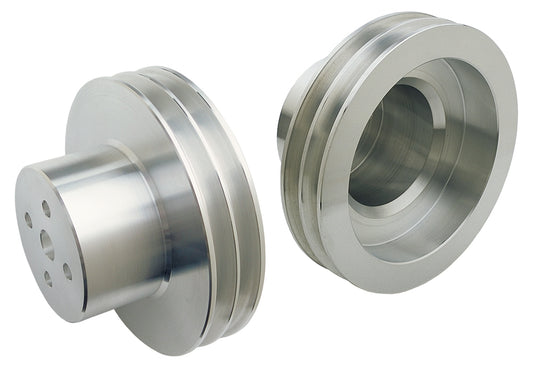 Trans-Dapt Performance Water Pump Pulley; 2 Groove; Oldsmobile 330-455- Machined Aluminum 6994