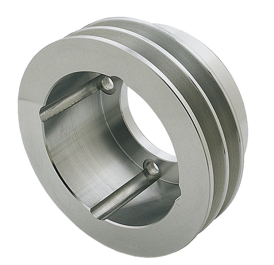 Trans-Dapt Performance Crankshaft Pulley; 2 Groove; Oldsmobile 330-455- Machined Aluminum 6995