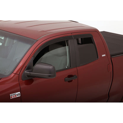 Auto Ventshade 894015 Low Profile Dark Smoke Ventvisor Side Window Deflector 4-Piece Set For 2007-2021 Toyota Tundra Double Cab