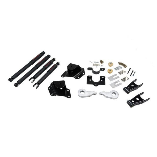 BELLTECH 659ND LOWERING KITS Front And Rear Complete Kit W/ Nitro Drop 2 Shocks 2005-2006 Chevrolet Silverado/Sierra (Ext Cab w/ Factory Front Torsion bar) 1 in. or 2 in. F/4 in. R drop W/ Nitro Drop II Shocks