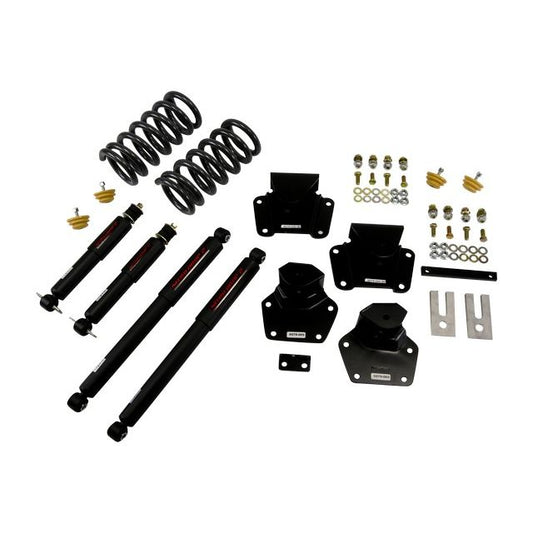 BELLTECH 802ND LOWERING KITS Front And Rear Complete Kit W/ Nitro Drop 2 Shocks 1997-2004 Dodge Dakota (V6 only) 2 in. F/4 in. R drop W/ Nitro Drop II Shocks