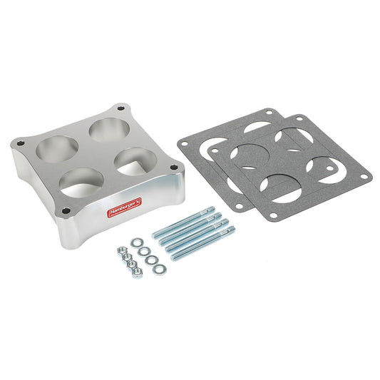 HAMBURGER'S PERFORMANCE PRODUCTS TORQUE-FLOW CARBURETOR SPACER- HOLLEY DDOMINATOR- PORTED; 2 IN. TALL- BILLET ALUMINUM 3215