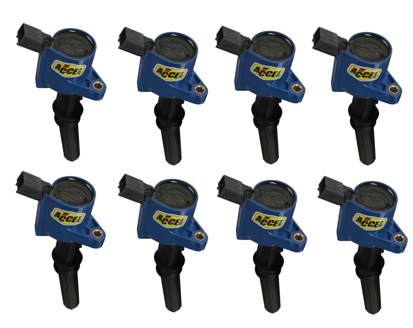 ACCEL Ignition Coil - SuperCoil - 1998-2008 Ford 4.6L/5.4L/6.8L 2-valve modular engines -Blue - 8-Pack 140032B-8
