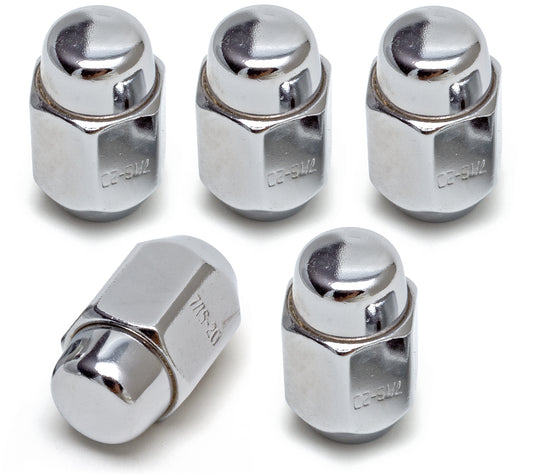Trans-Dapt Performance Acorn Style Lug Nuts; 7/16 In. Rh Threads; 60 Degree Conical Seat; 1.45 In. Tall (5 Pcs.)- Chrome 7000