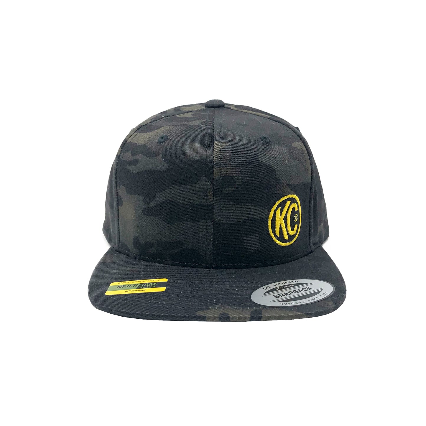 KC HiLiTES KC Logo - Flat Bill Snapback Trucker Hat - Black MultiCam - One Size 70212