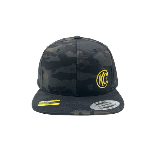 KC HiLiTES KC Logo - Flat Bill Snapback Trucker Hat - Black MultiCam - One Size 70212