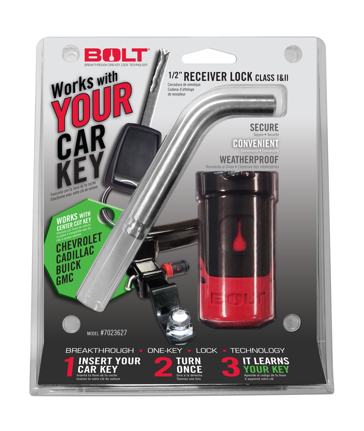 BOLT 1/2In. Receiver Lock GM Center Cut 7023627