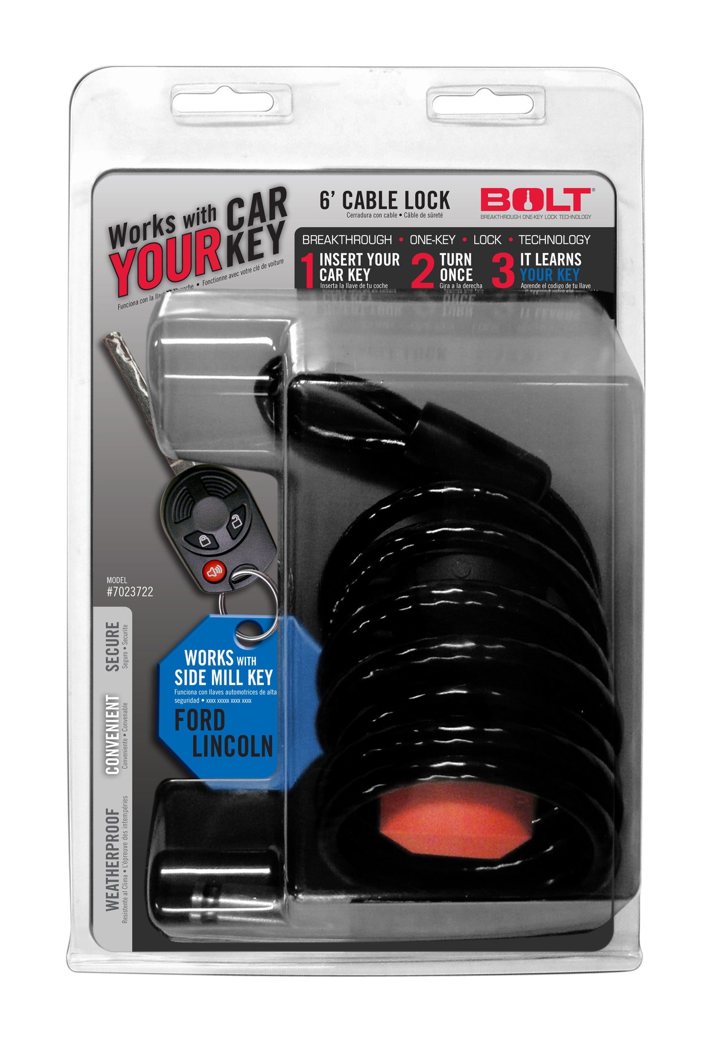 BOLT 6Ft. Cable Lock Ford Side Cut 7023722