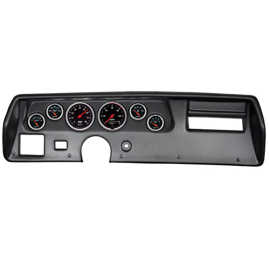 AutoMeter 6 GAUGE DIRECT-FIT DASH KIT CHEVELLESS/ELCAMINO/MONTE 70-72 DESIGNER BLACK 7025-DB