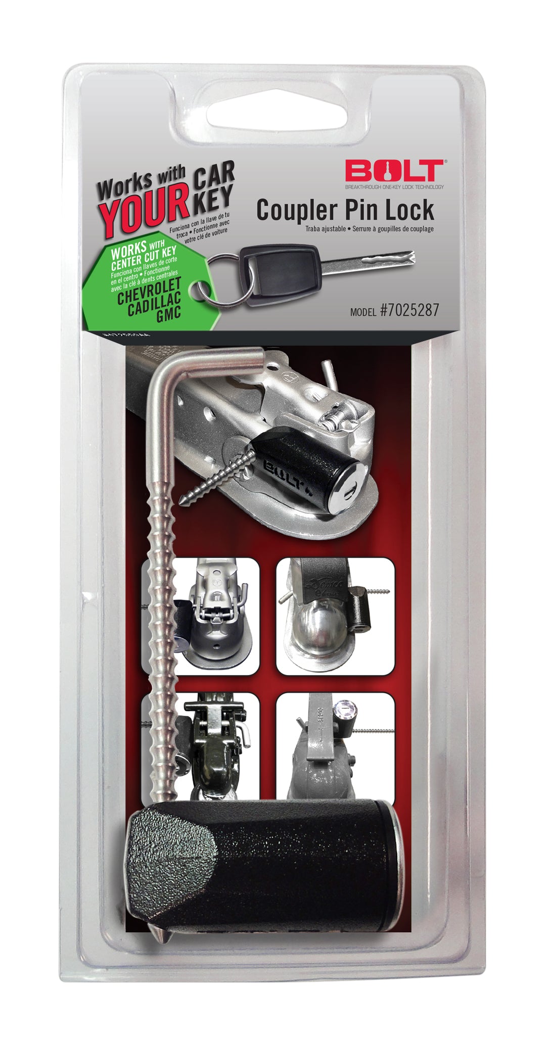 BOLT Coupler Pin Lock GM Center Cut 7025287
