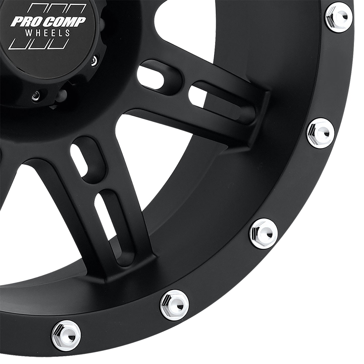 Pro Comp Wheels Stryker Matte Black 17x9 6x5.5 4.75BS Offset -6mm Cap P/N 703165500 7031-7983