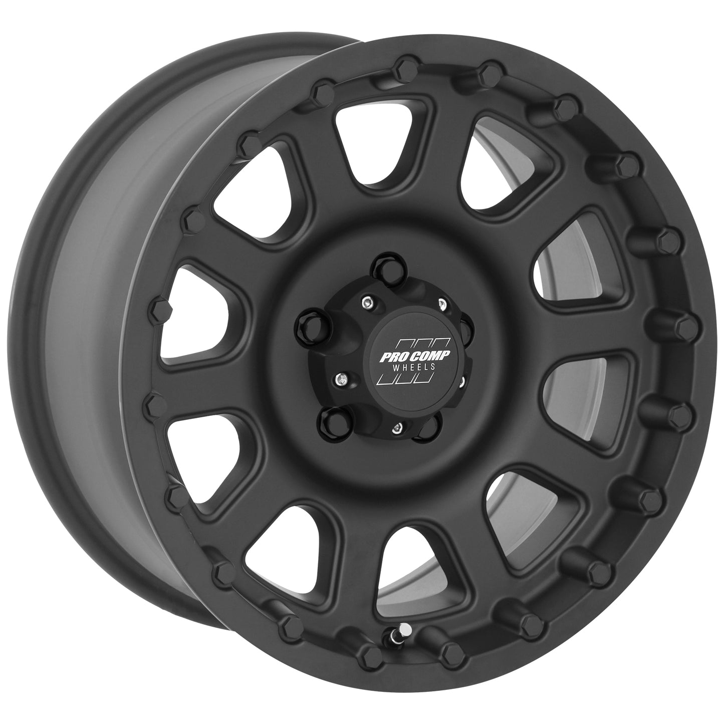 Pro Comp Wheels Bandido Matte Black 16x8 5x4.5 4.5BS Offset 0mm Cap P/N 703154500 7032-6865