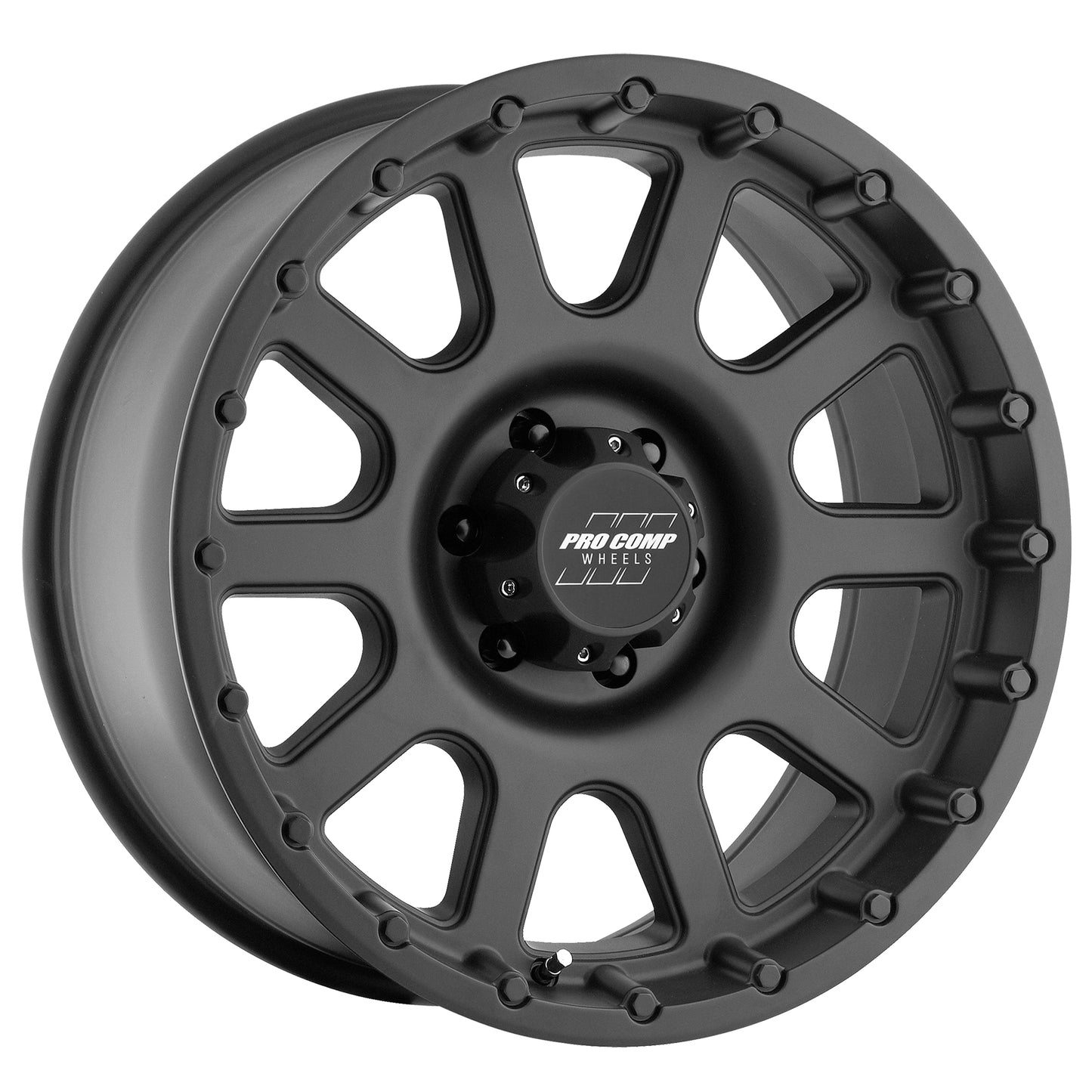 Pro Comp Wheels Bandido Matte Black 16x8 6x5.5 4.5BS Offset 0mm Cap P/N 703165500 7032-6883