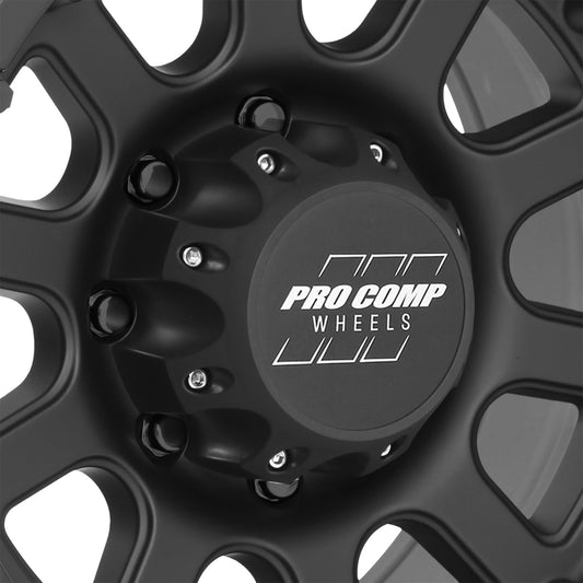 Pro Comp Wheels Bandido Matte Black 17x9 8x6.5 4.75BS Offset -6mm Cap P/N 703186500 7032-7982